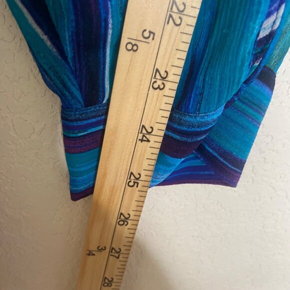 Catherines Tunic Top Womens 3X 26/28W Blue Striped Sequin Beaded Plus Size Semi - Picture 8 of 9